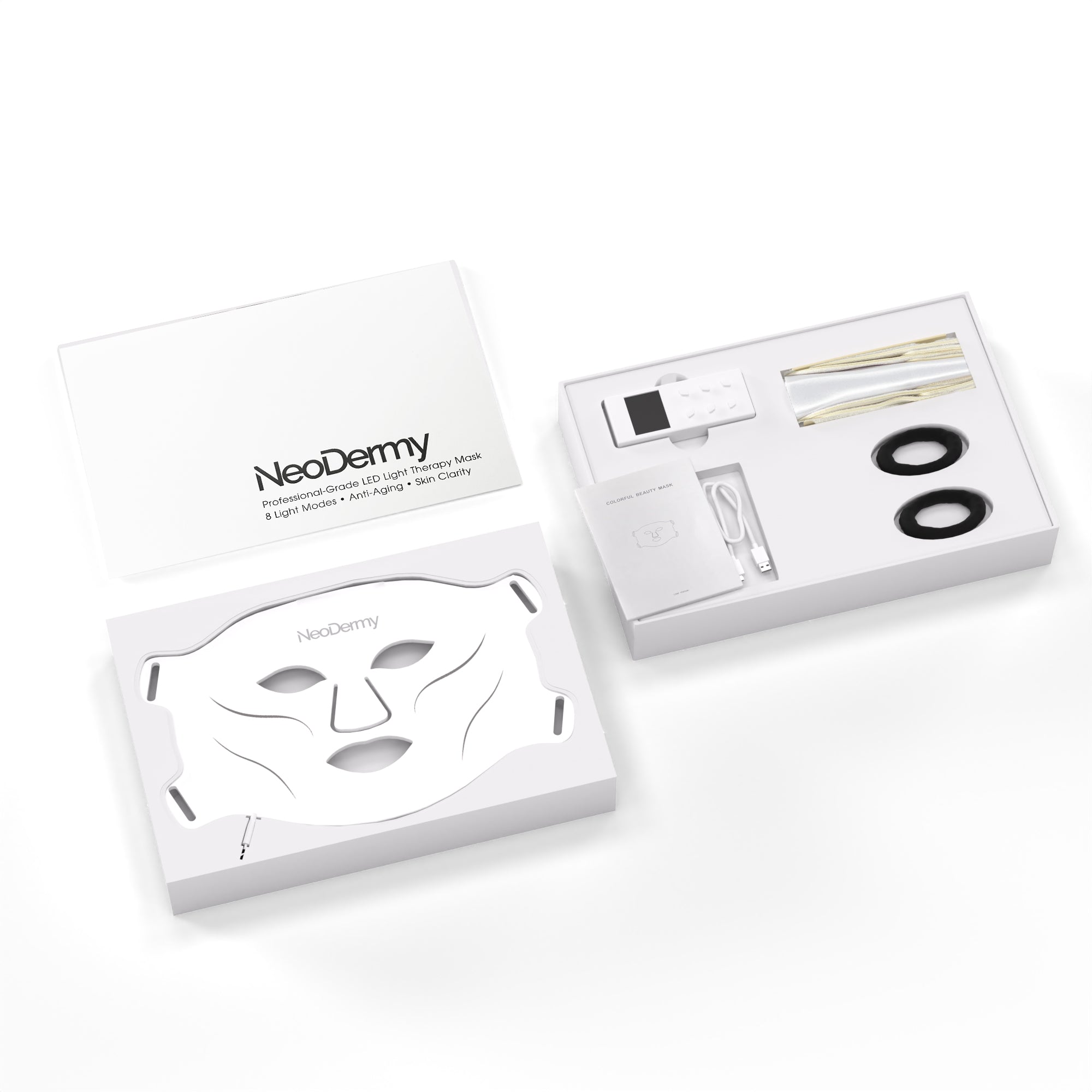 Masque LED Thérapie Lumière - 8 Modes Anti-Âge